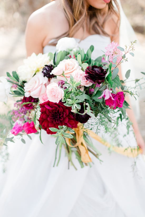 pink and white and red bouquet