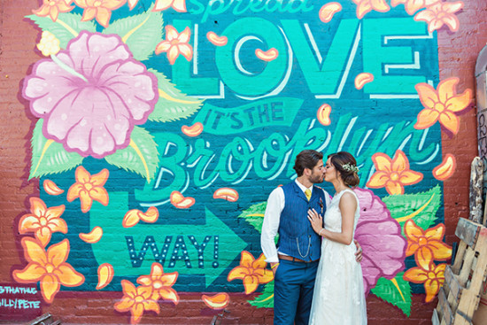 Graffiti wedding backdrop photo idea