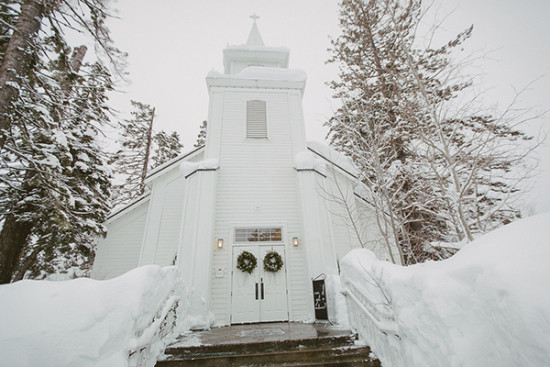 Wedding chapel in the snow