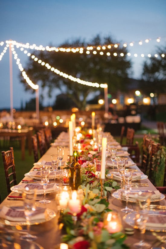 Romantic reception lighting ideas