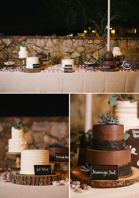Wedding cakes in different flavors
