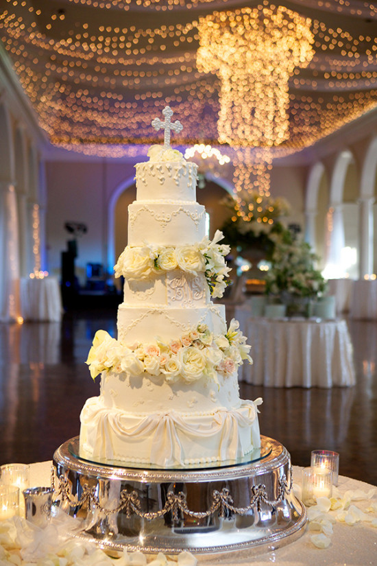 Six tier wedding cake