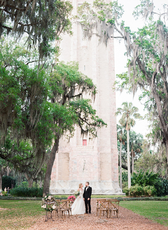 married under the tower of Bok Tower garden