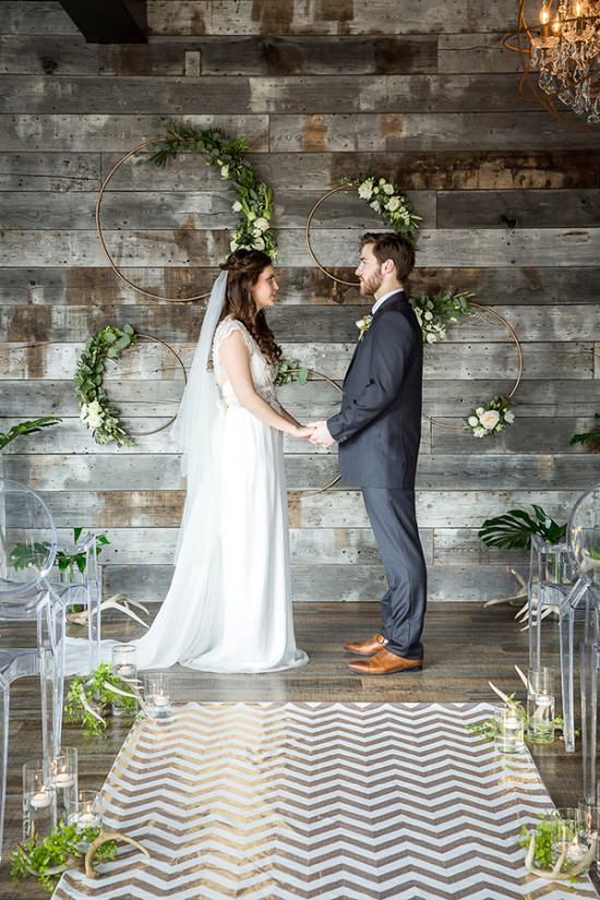 Rustic ceremony decor and details