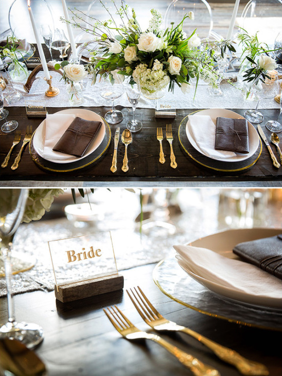 Rustic reception table details