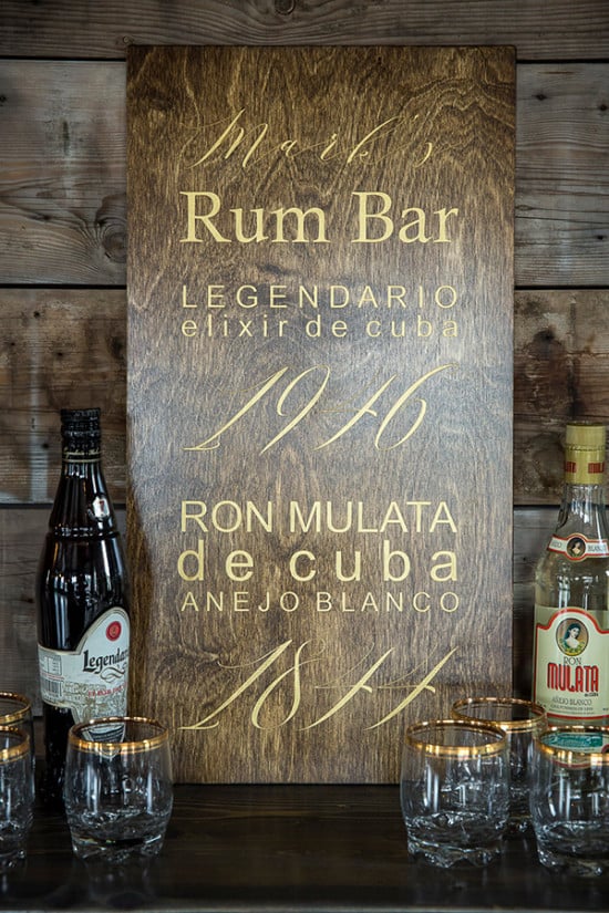 Wood rum bar sign idea
