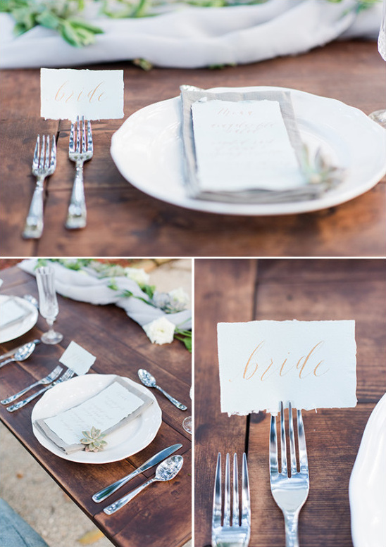 elegant table setting for sweetheart table