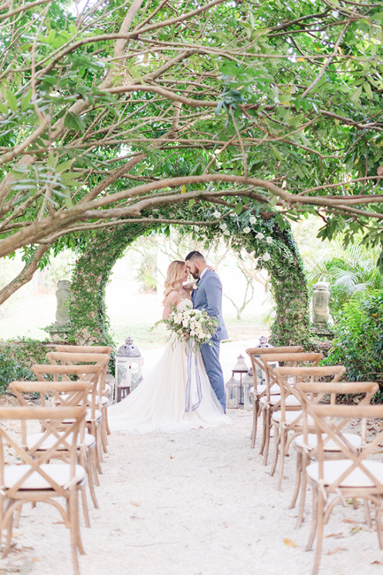 Cobalt Blue And Sage Green Intimate Garden Wedding