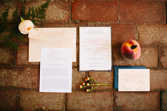 calligraphy wedding invitation suite