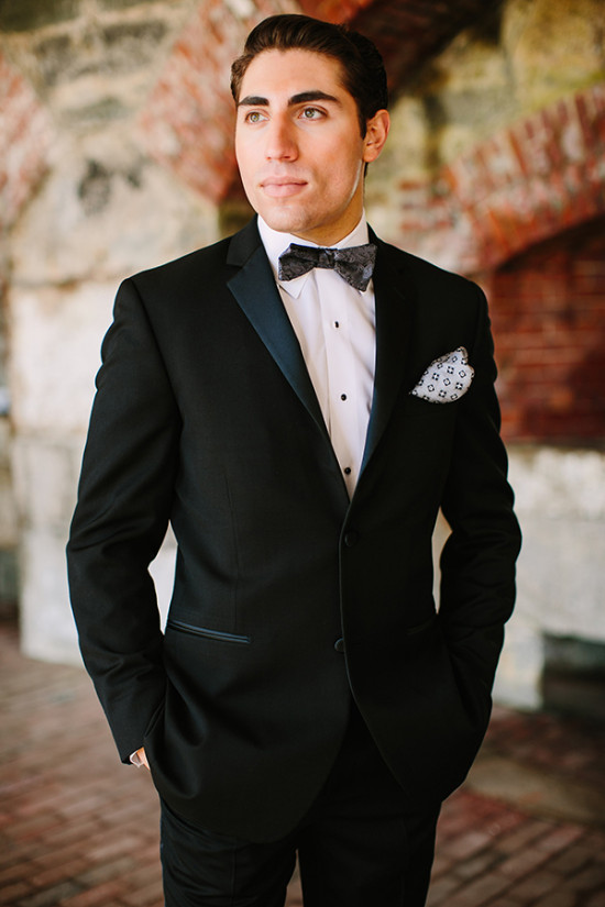 handsome groom in tuxedo