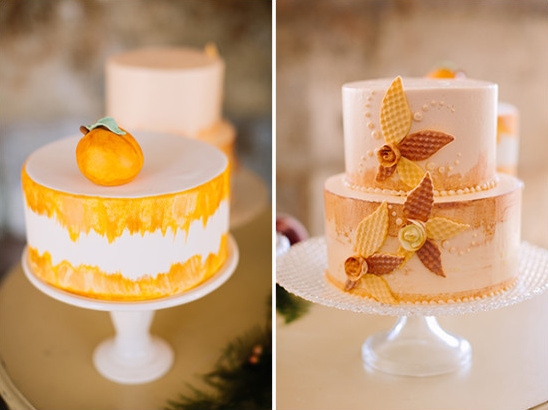 peach and copper wedding cake ideas