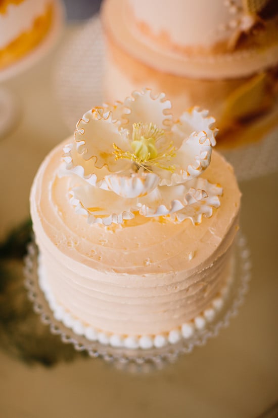 sugar flower topped cake