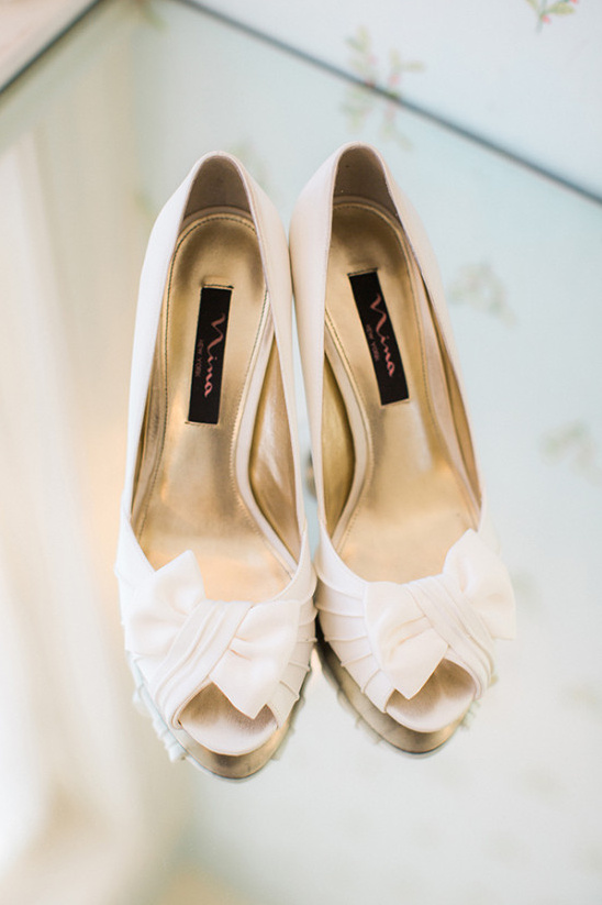Ivory wedding heels with bows