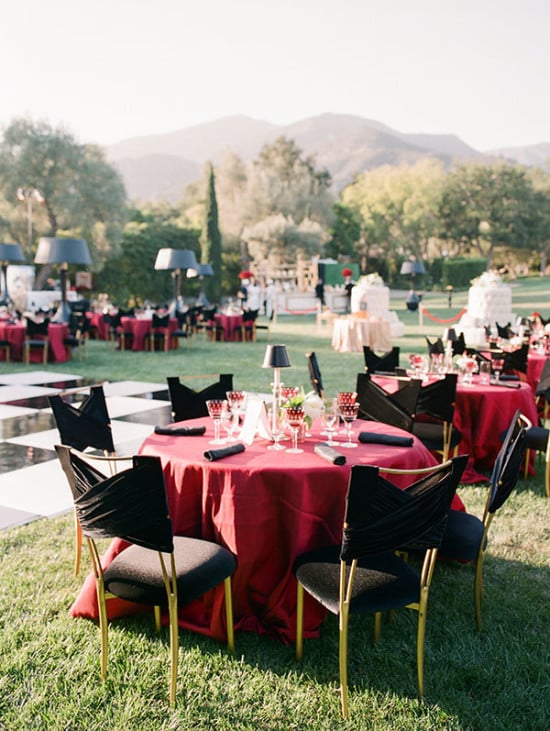 Vintage black red and gold outdoor party