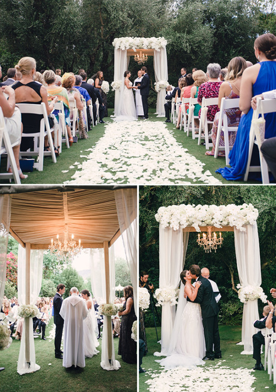 White and gold wedding ceremony