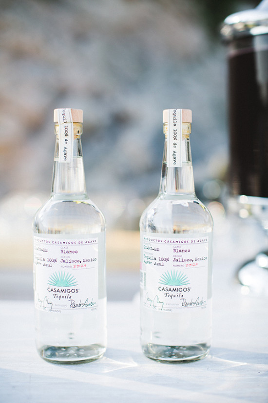 Two bottles of Casamigos Blanco tequila ready to be served