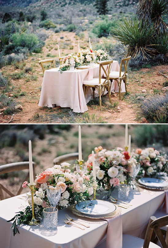 elegant desert wedding table decor