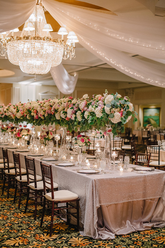 Gray and Pink Twinkle Lights Wedding