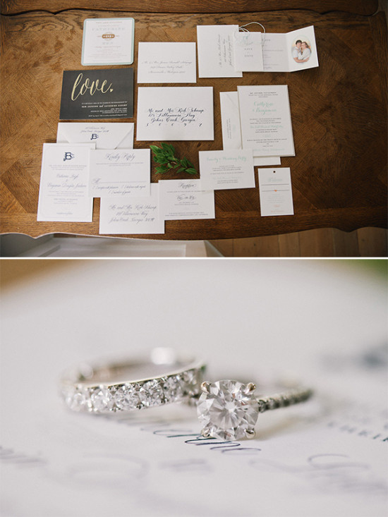 wedding stationery and rings