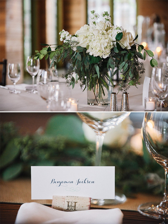 classic flowers and place cards