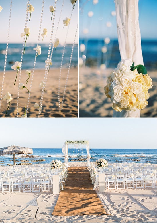 white wedding on the beach