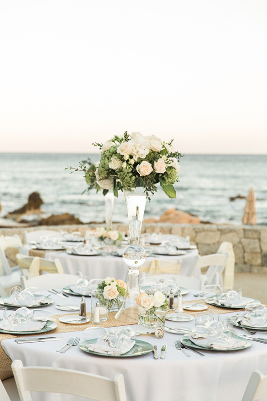 elegant beach wedding reception