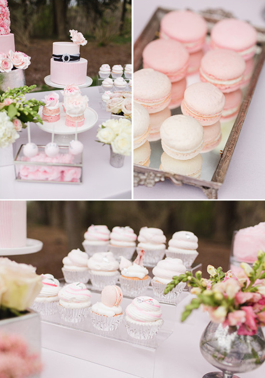 soft pink and peach cake table