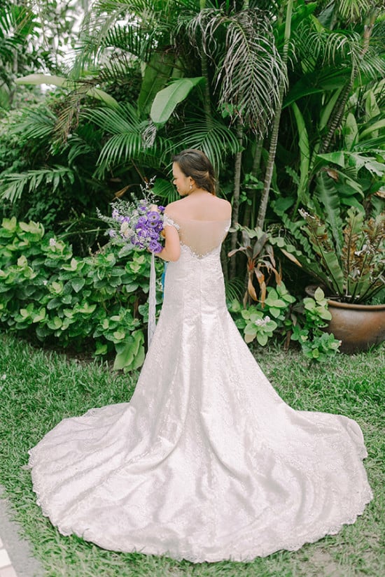 wedding gown with dramatic back