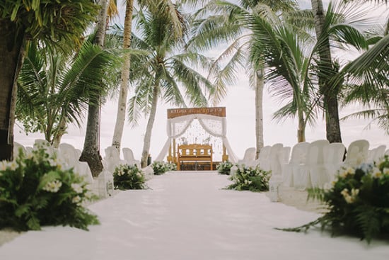 elegant beach wedding ceremony