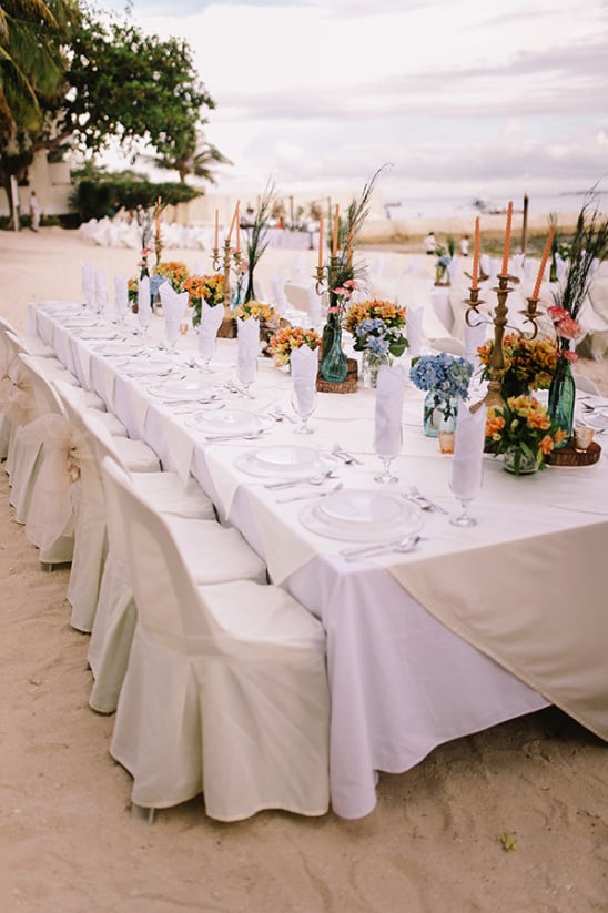 formal reception dinner on the beach
