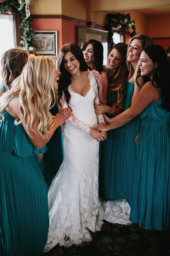 getting ready with your bridesmaids