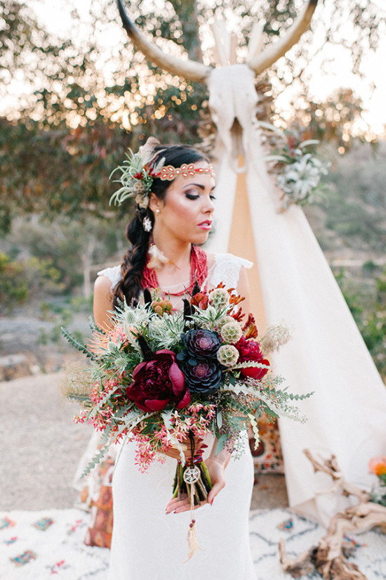 Desert plants inspired wedding bouquet
