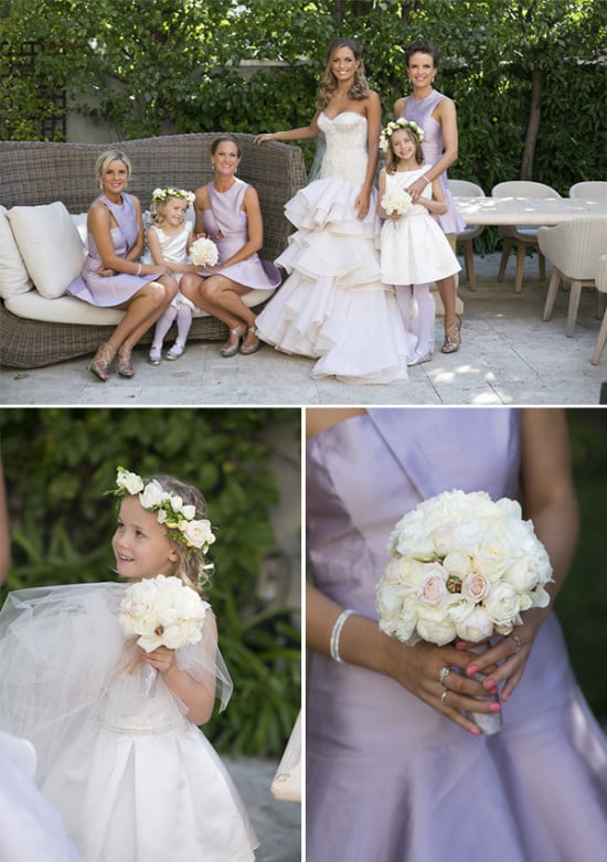 flower girl and bouquets