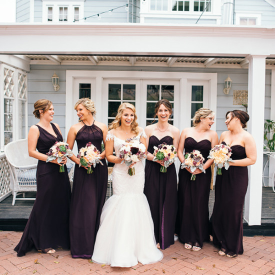 deep purple bridesmaids