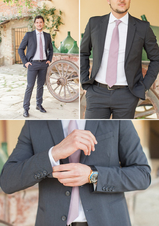 Grey grooms suit