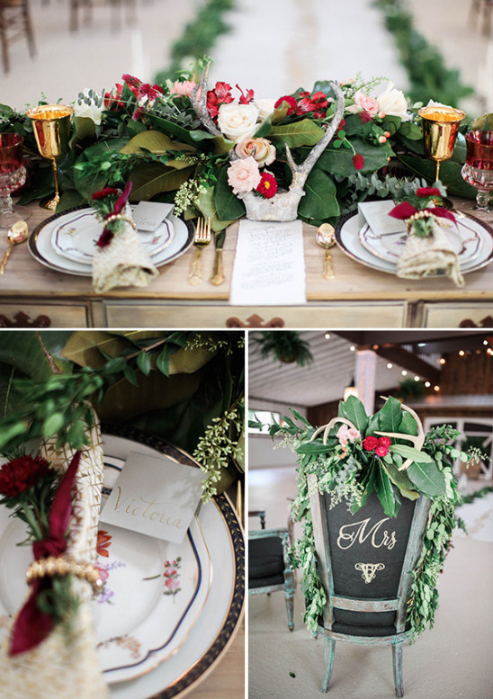 Elegant wedding table and chair floral decorations