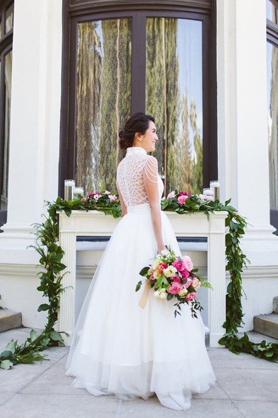 beaded back wedding gown