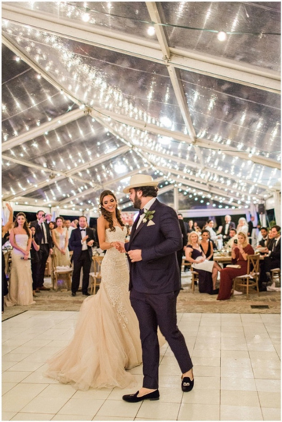 First dance under twinkle lights