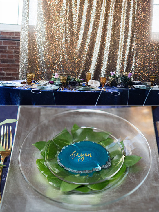 Geode table decor and details