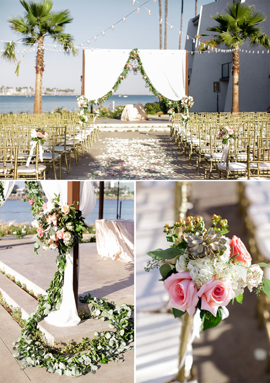 flower filled wedding ceremony decor