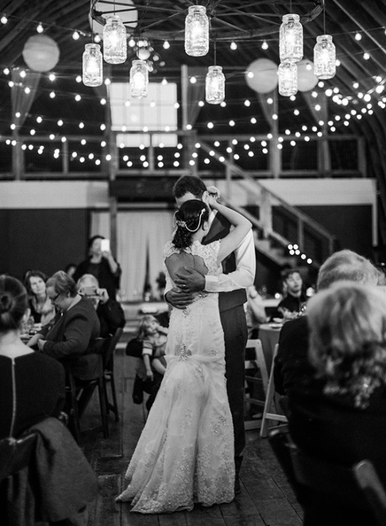 First dance under twinkle lights