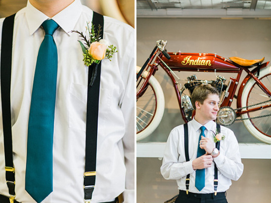 simple suspender groom look