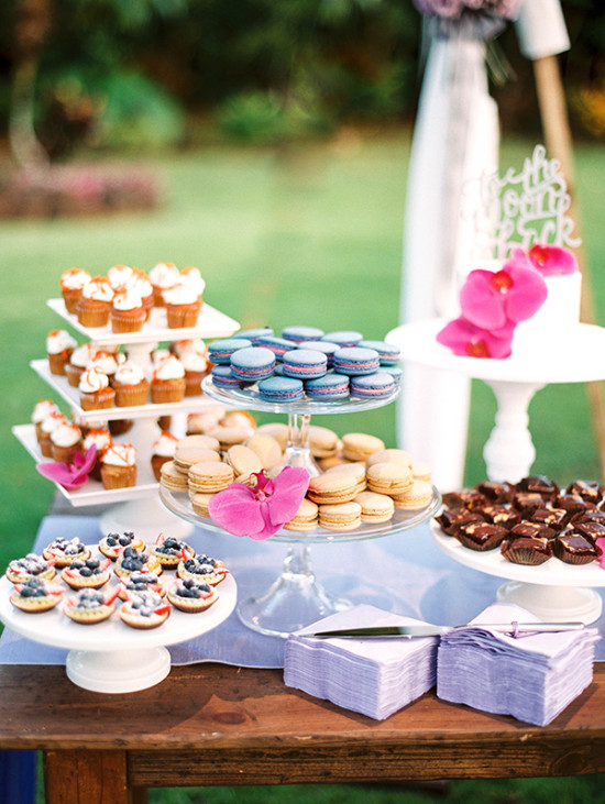 sweet little dessert table with lots of different choices
