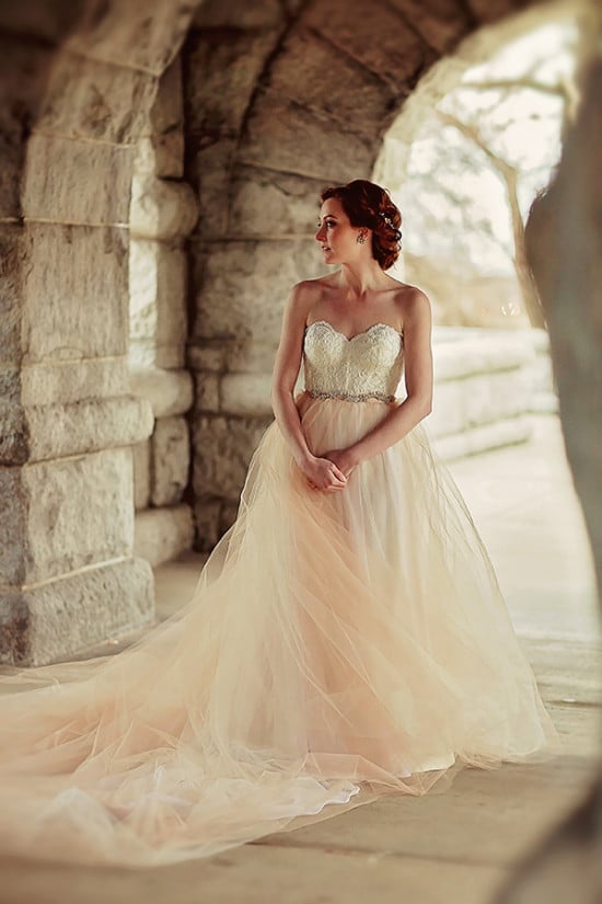 romantic wedding gown with train