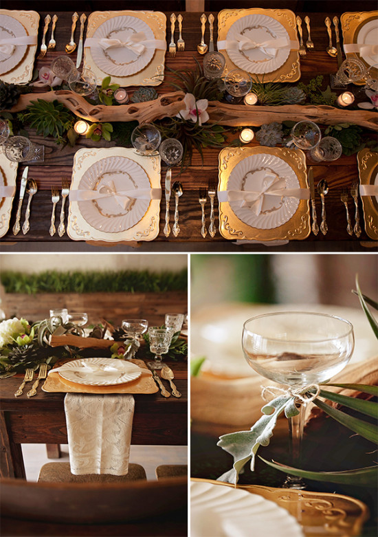 gold and ivory wedding reception