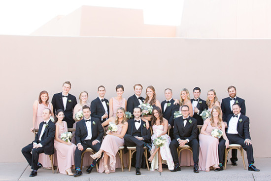 pink black white and navy wedding party