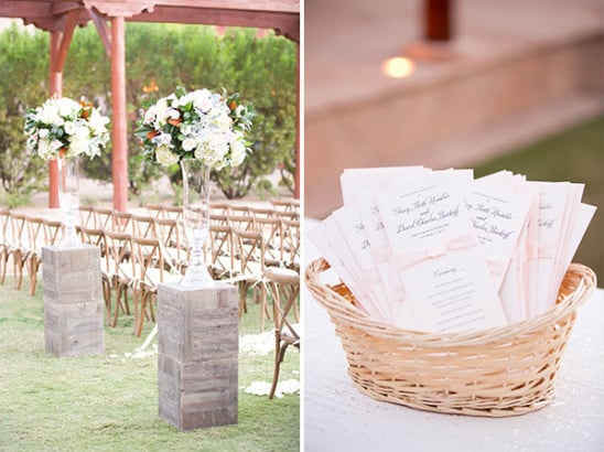 wedding programs and flower decor