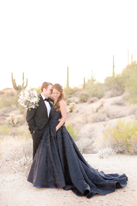 Navy and Pink Chic Desert Wedding