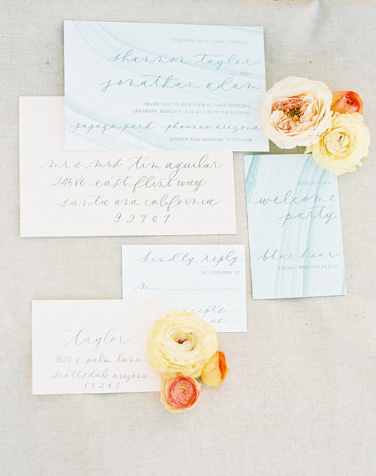 Calligraphy wedding invitation suite