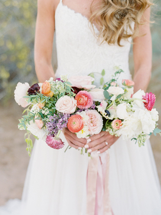 Soft and elegant wedding bouquet